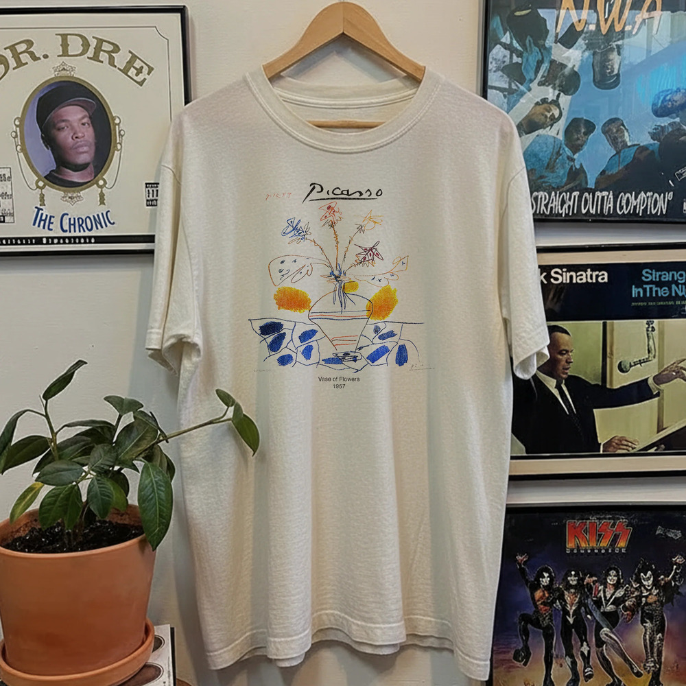 Rare Picasso Vase of Flowers , White Tee